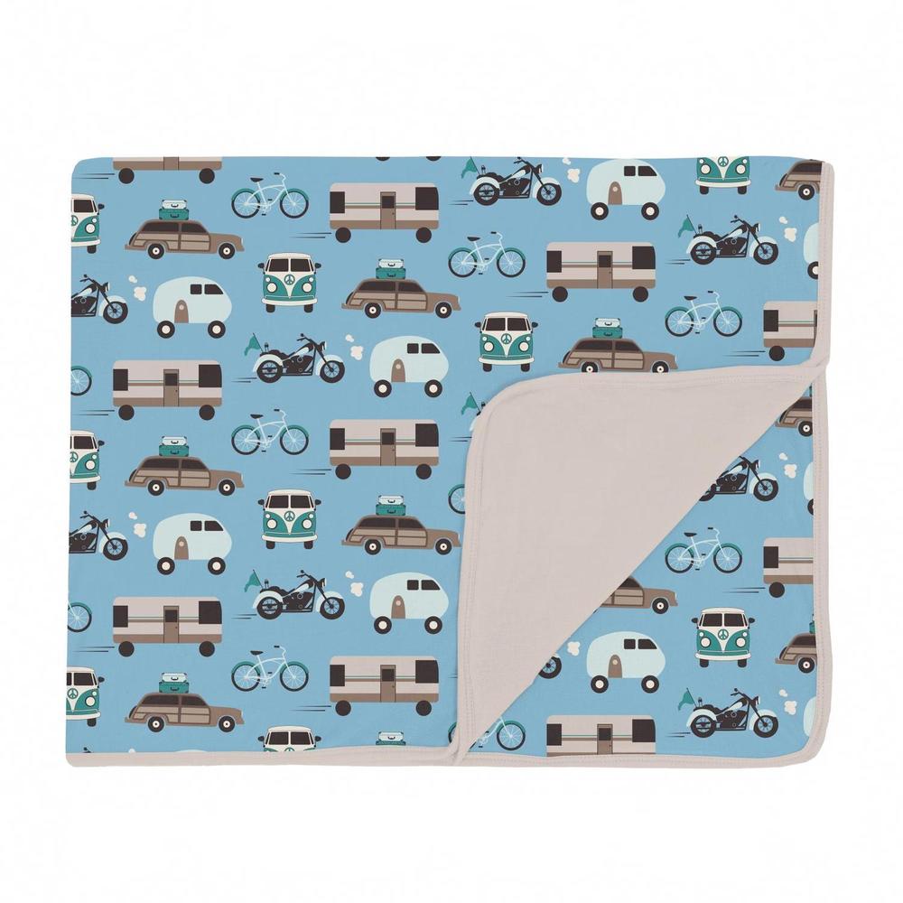 NEW KICKEE lightweight toddler blanket in seaside blue on the way